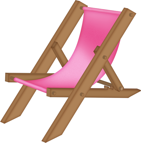 Summer Clipart Chair - Pink Beach Chair Clip Art (487x495)