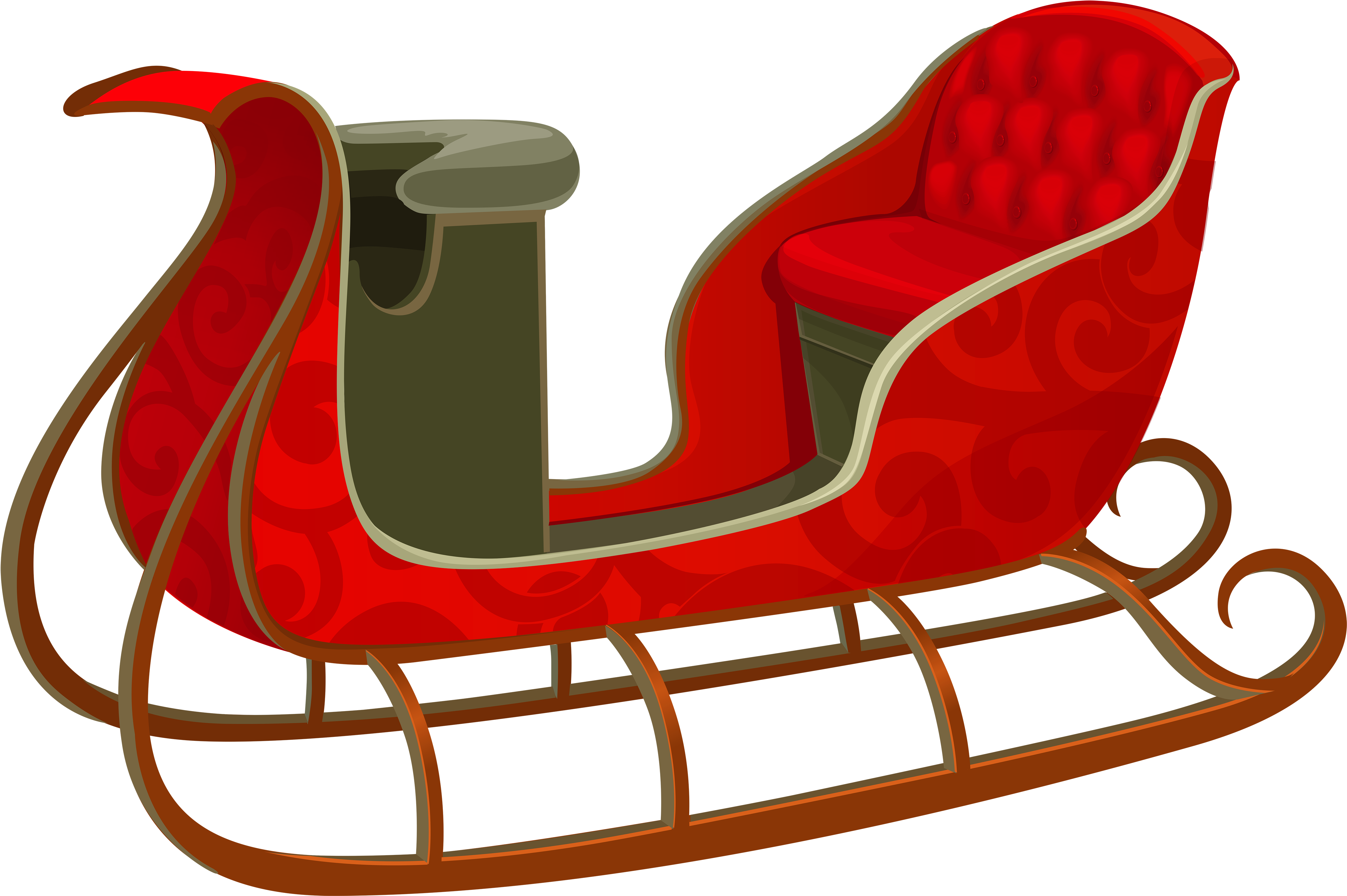 Christmas Red Sled Png Picture - Sleigh Clipart Png (5000x3396)