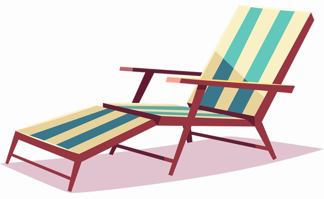 Deck Chair Png Clipart - Drawing (650x400)