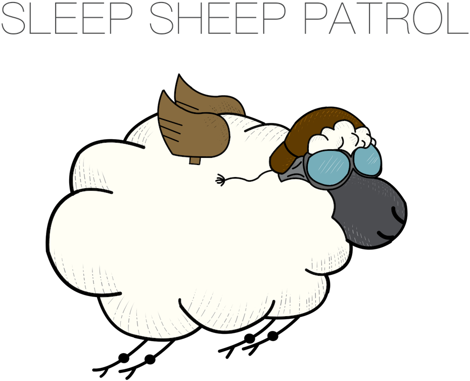 Even The Sleep Sheep, Sleep - Cartoon (1024x1024)