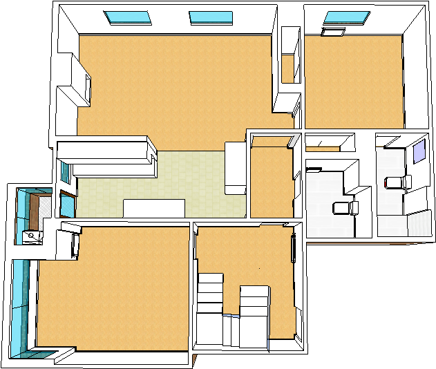 Creación De La Vivienda En 3d, Con Base A Medidas Y - Floor Plan (791x565)
