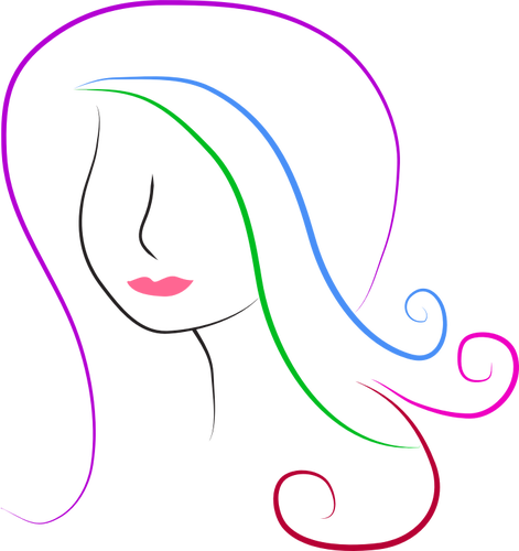 Female Head Line Art - Silhoutte Woman Face Png (471x500)