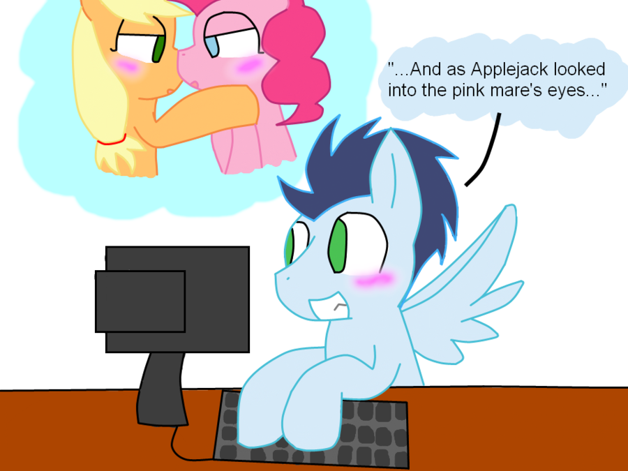 Applejack, Applepie, Artist - Mlp Pinkie Pie X Soarin (900x675)