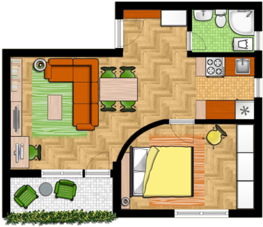 Uređenje Dvosobnog Stana U Novom Sadu - Novi Sad (400x348)