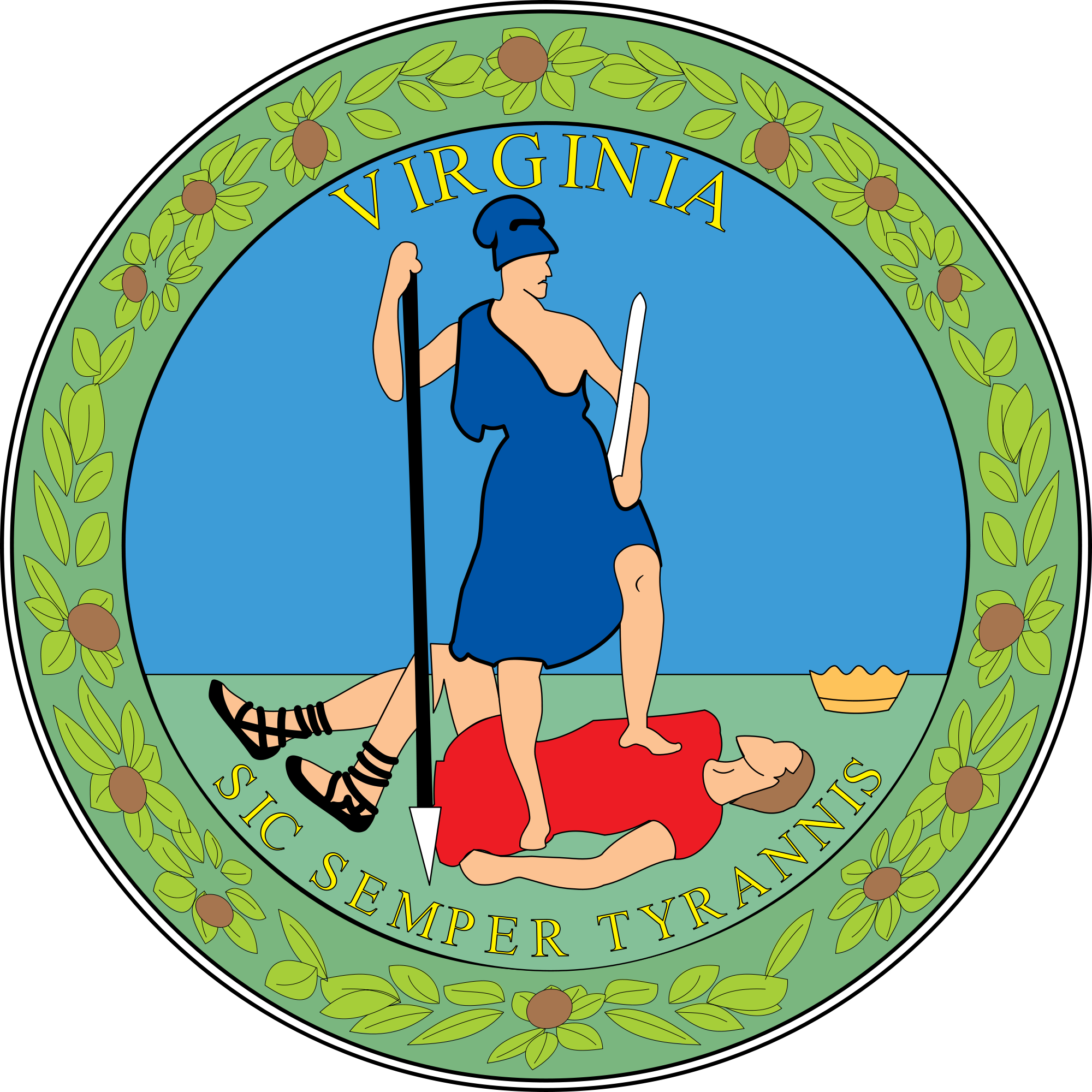 240 × 240 Pixels - State Seal For Virginia (2000x2000)