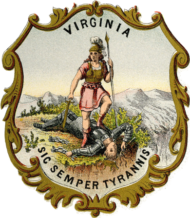 An Illustration Of The Virginia State Historical Coat - Virginia Coat Of Arms (390x447)