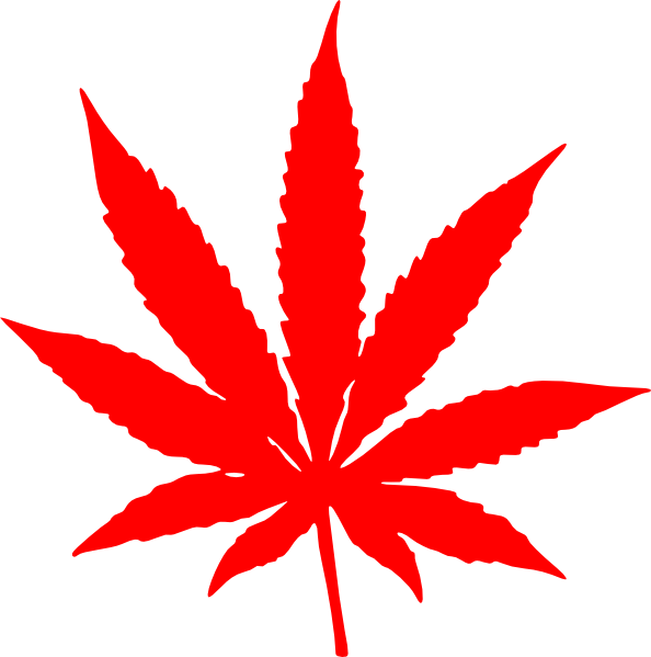 Cannabisred Clip Art At Clker Com Vector Clip Art Online - Marijuana Black And White (594x599)