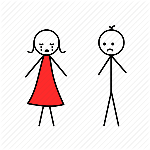 Sad Boy And Girl Cartoon (512x512)