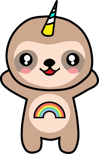 The Ultimate Goal Of Slothicorn Is To Take An Artist - Slothicorn Gif (320x496)