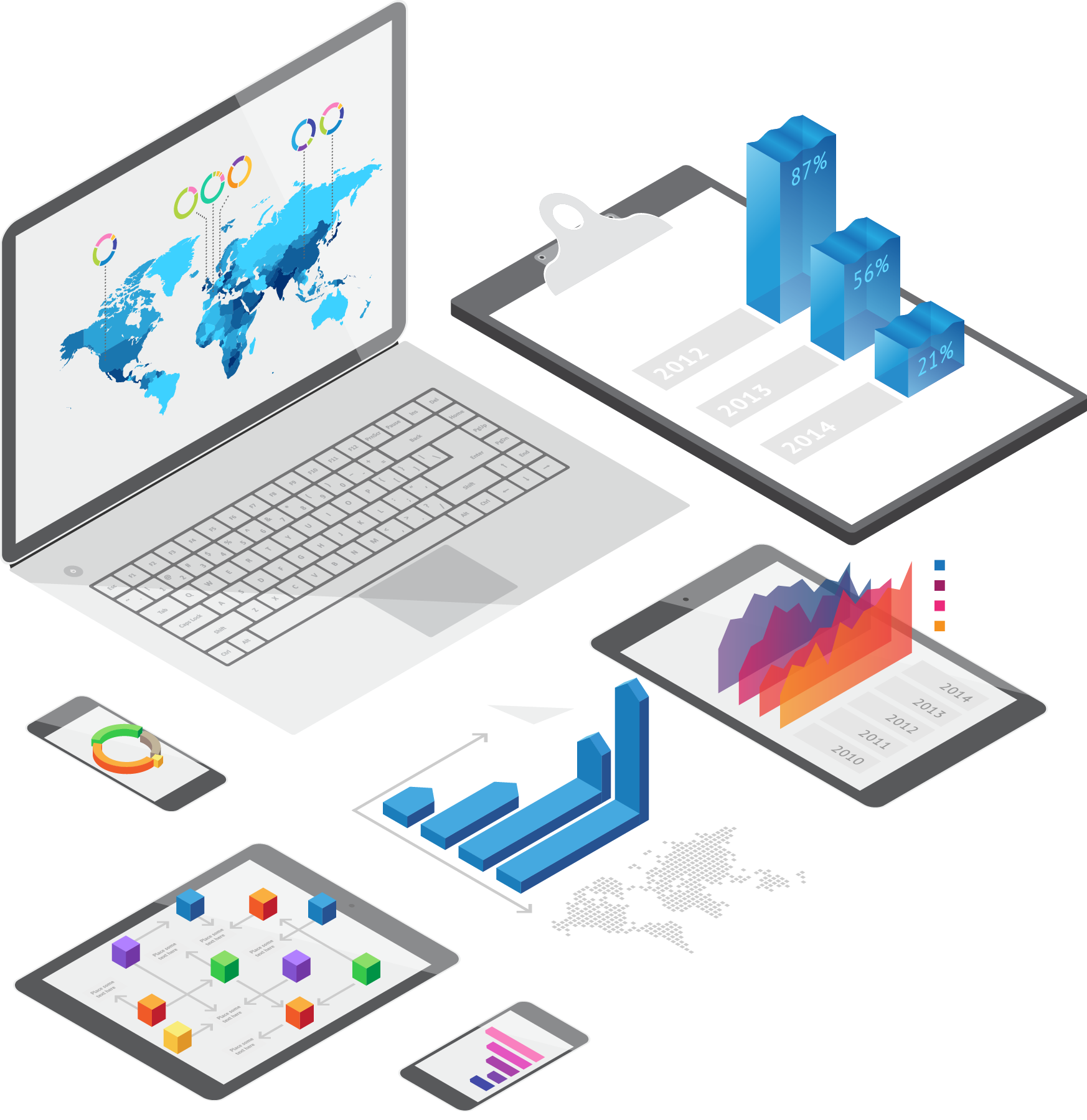Infographic Isometric Projection Chart - Vector Graphics (1746x1799)