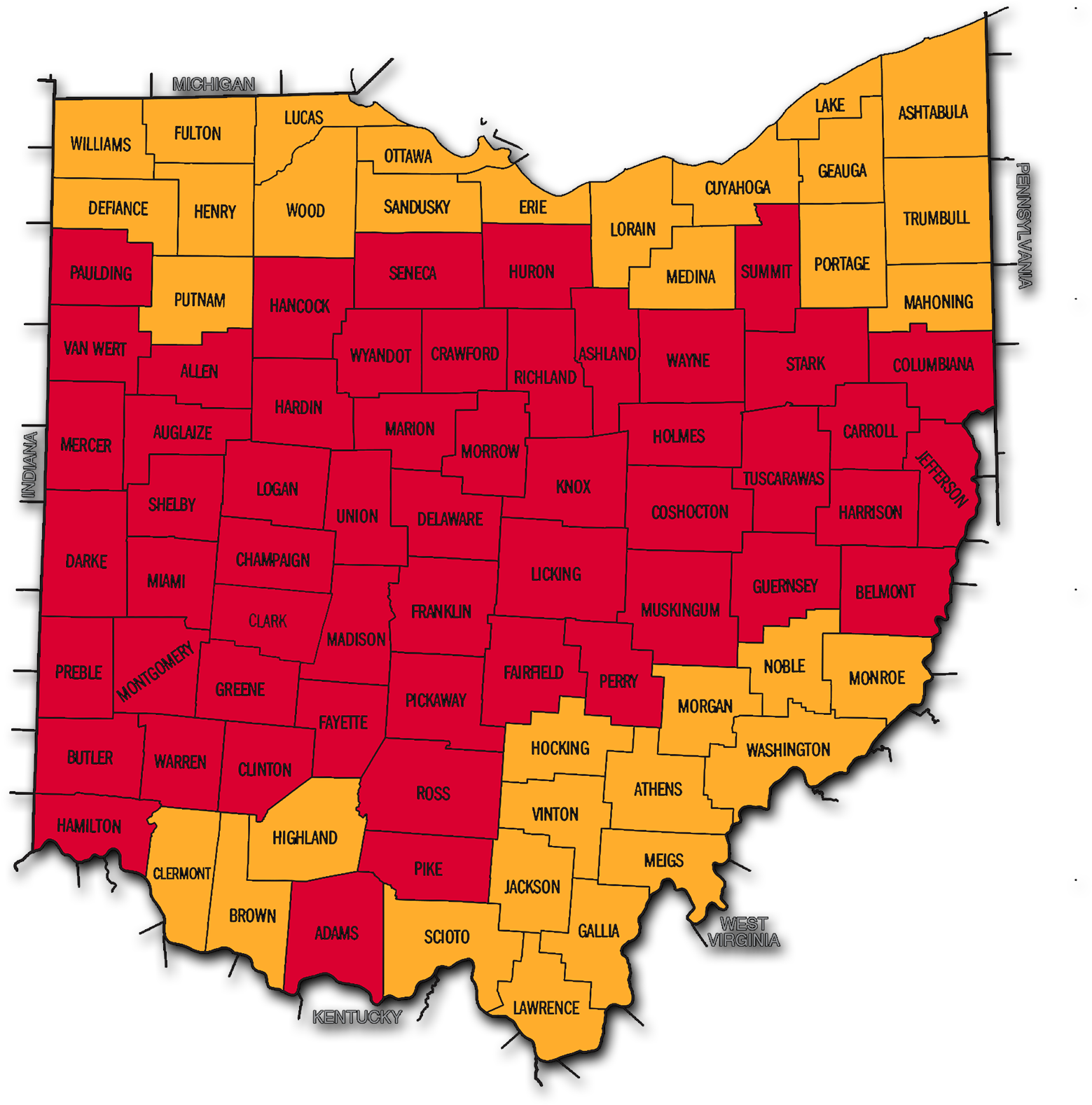 Ohio State Radon Map - Radon Map Ohio (2400x1650)