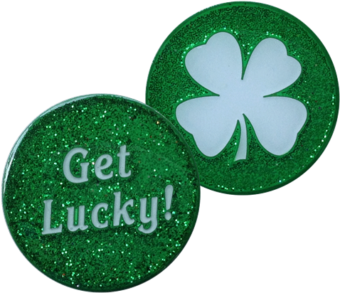 Get Lucky / Four Leaf Clover 2-sided Ball Marker By - Readygolf Get Lucky Four Leaf Clover 2-sided Ball Marker (500x500)