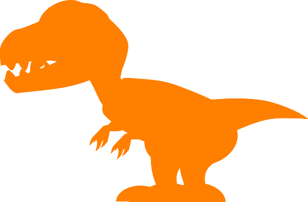 Orange T Rex Clipart (600x394)