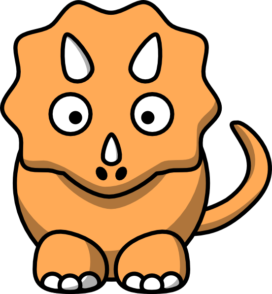 Orange Triceratops Clip Art At Clker - Dinosaur Clipart (552x597)