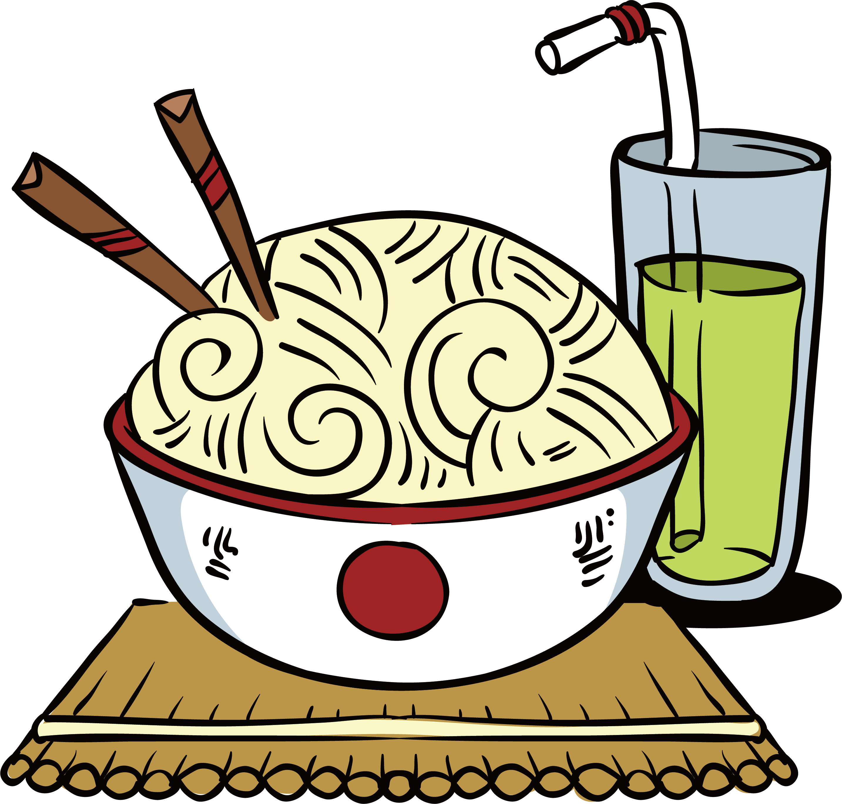 Ramen Japanese Cuisine Fast Food Japanese Noodles - Cartoon Japanese Foods (2866x2738)