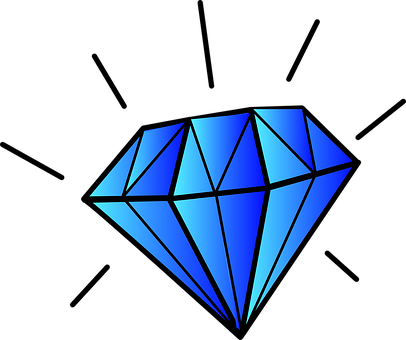 Gemstone Jewel Diamond Precious Stone Gem - Blue Diamond Clip Art (406x340)