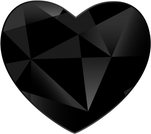 Black Gem Heart Png Clipart In Category Gems Png / - Romance (3848x3420)