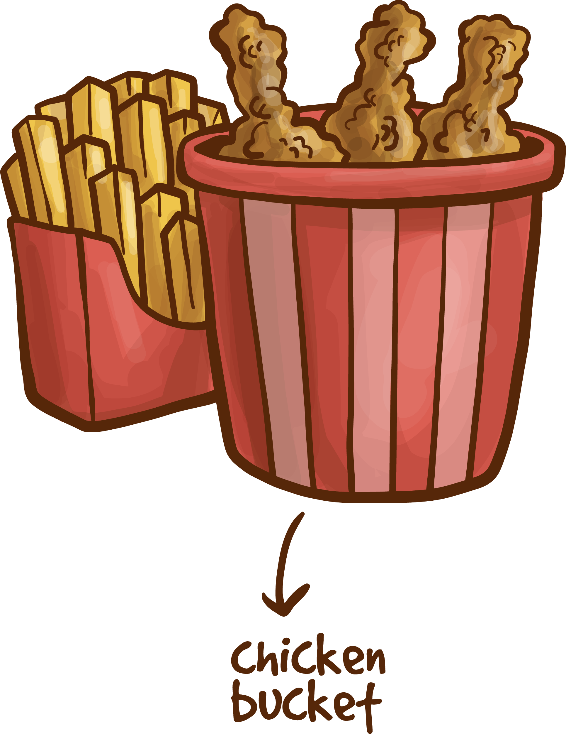 Fried Chicken Fast Food French Fries Buffalo Wing - Fried Chicken Fast Food French Fries Buffalo Wing (1931x2501)