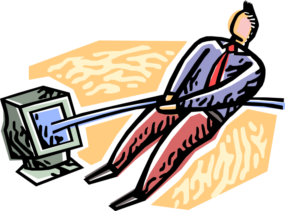 Vector Illustration Of Businessman Shuns Technology - Vector Illustration Of Businessman Shuns Technology (944x700)