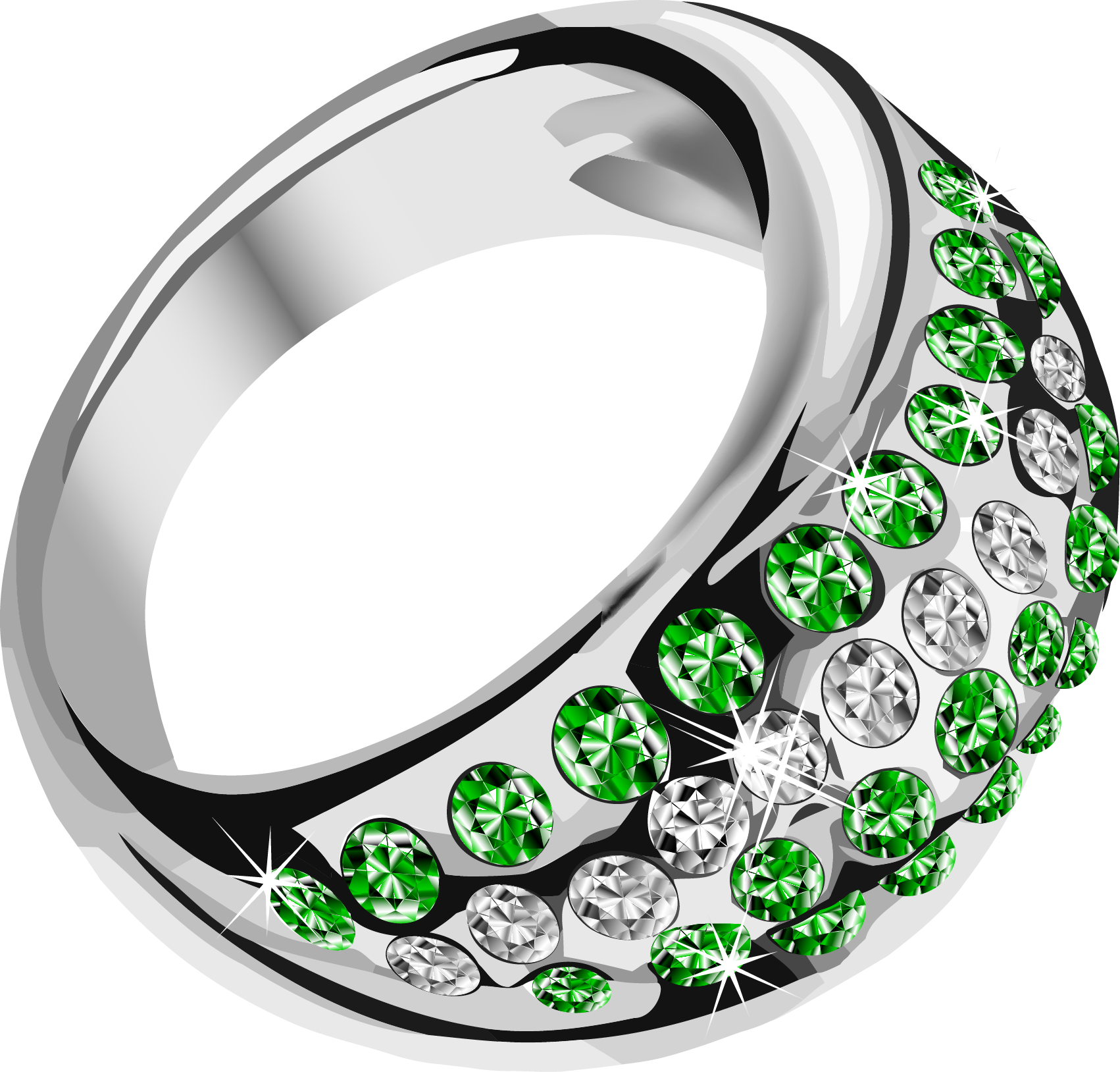 Silver Ring With Diamonds Png - Ring (1702x1628)
