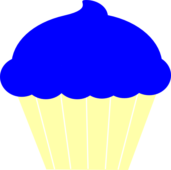 Blue And Yellow Cupcake Png (600x596)