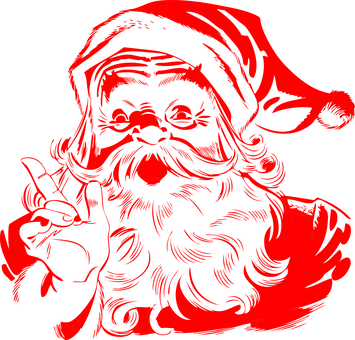 I Wonder If Santa Claus Ever Noticed The Ads For Burma - Santa Claus Black And White (355x340)