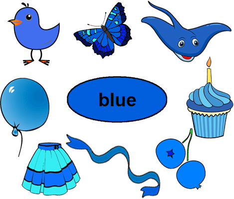 Color Blue Worksheets For Kindergarten - Blue Objects For Preschool (469x399)