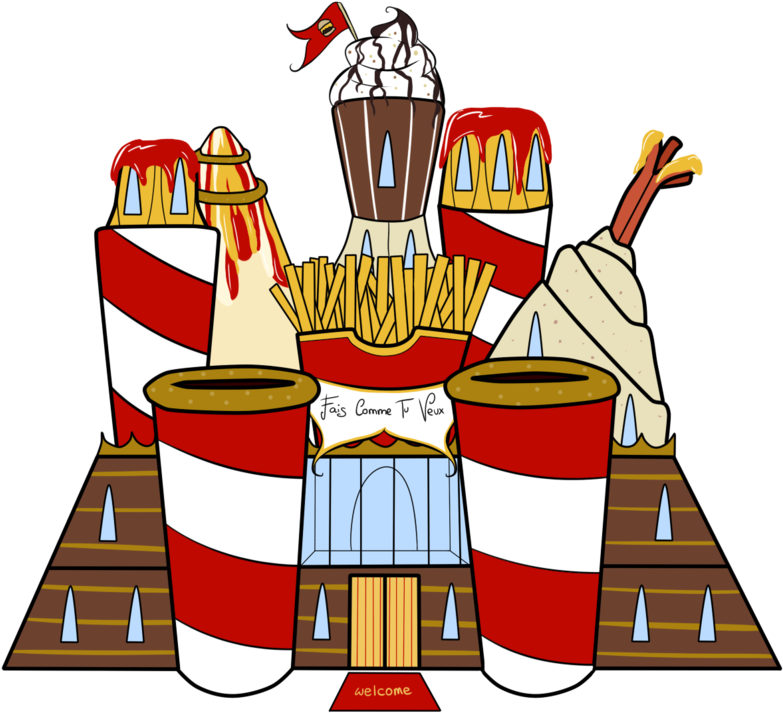 The Fast Food Castle By Wi-fu - Food Castle Cartoon (1024x731)