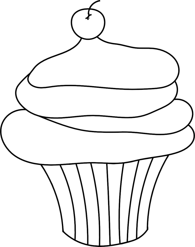 Pin Cupcake Clipart Outline - Cupcake (942x1196)