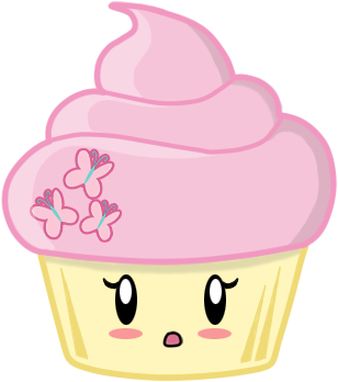 Fluttershy Cupcake - Soft Serve Ice Creams (365x388)