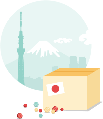 Illustration Vue De Tokyo Et Box Mensuelle Expédié - Illustration (500x500)