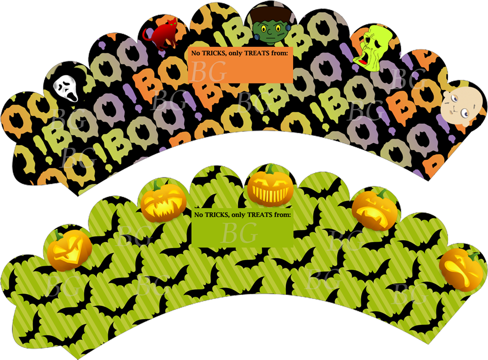 Halloween Cupcake Wrappers Watermarked - Birthday Cake (1056x816)