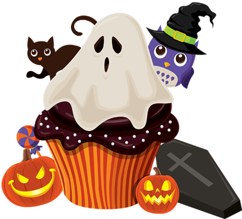 Tubes Halloween - Halloween Owl Witch Hat Pattern Sofa Cushion Pillow (500x452)