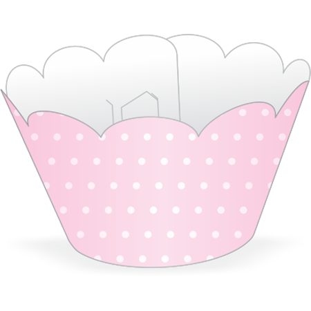 Saia Para Cupcake Rosa Poa Branco Lojas Brilhante - Yellow (450x450)