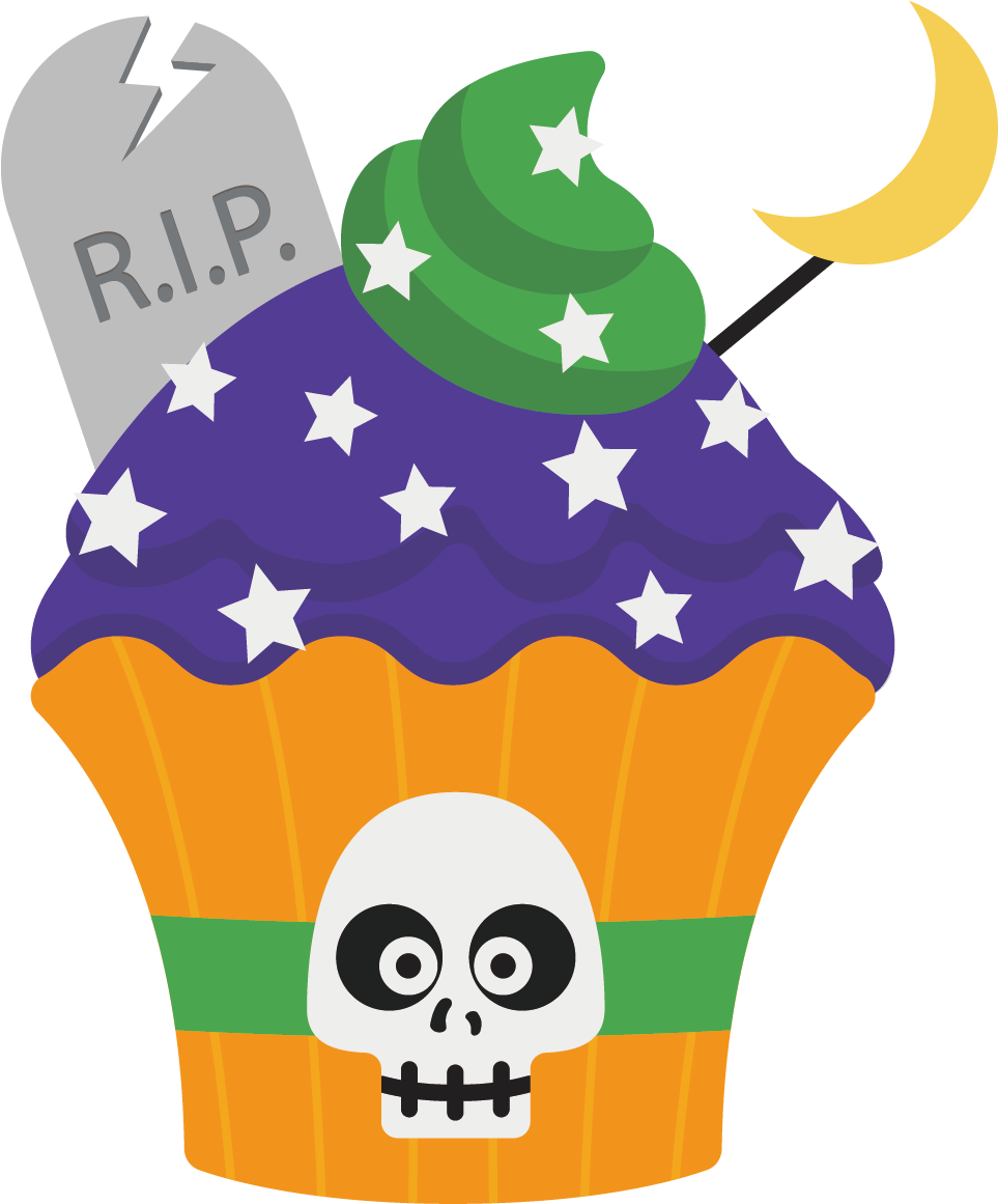Cartoon Halloween Cupcakes - Cartoon Halloween Cupcakes (962x1188)