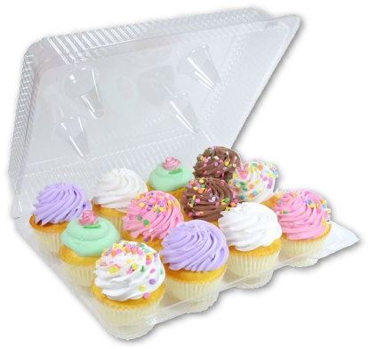 12 Count Cupcake Tray 100/cs - Chef Masterpiece Mini Cupcake Boxes, Mini Cupcake Containers (580x580)