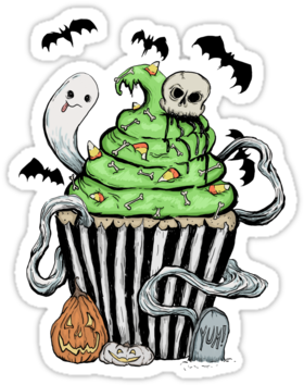 Gothic Cupcake By Melancholymoon - Halloween Cupcake Tattoo (375x360)