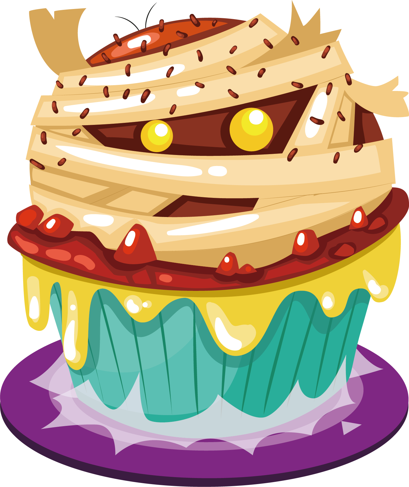 Cupcake Halloween Cake Birthday Cake - Birthday Cake Vector (1413x1681)