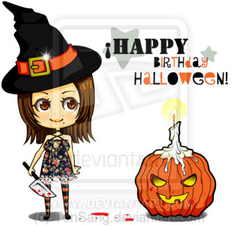 Happy Birthday Halloween Cliparts - Happy Birthday Halloween (400x371)
