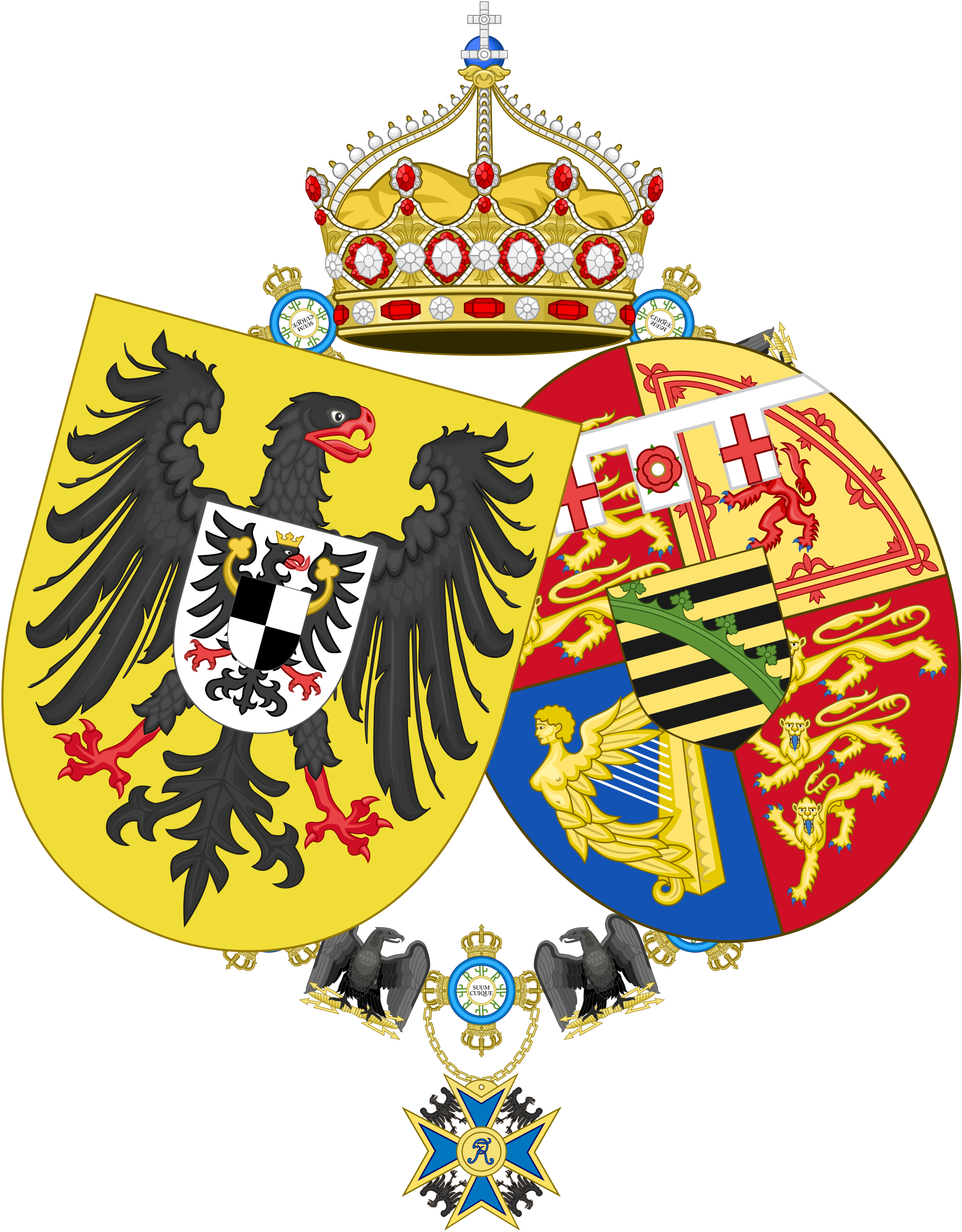 Lesser Coat Of Arms Of Empress Victoria, Consort Of - Royal Coat Of Arms Queen Victoria (2000x2562)