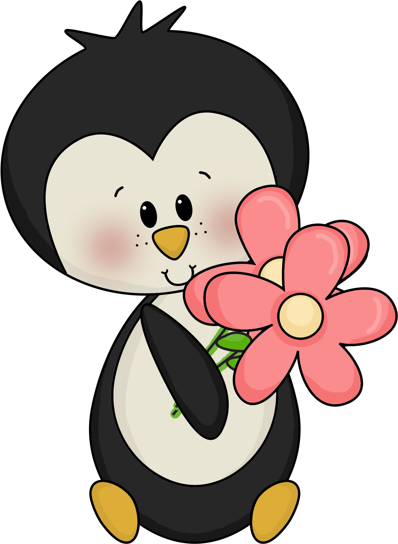 Photo By @daniellemoraesfalcao - Penguin With Flowers Clipart (1284x1755)