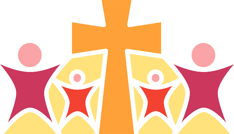 Cross And Abstract People - Clip Art (800x458)