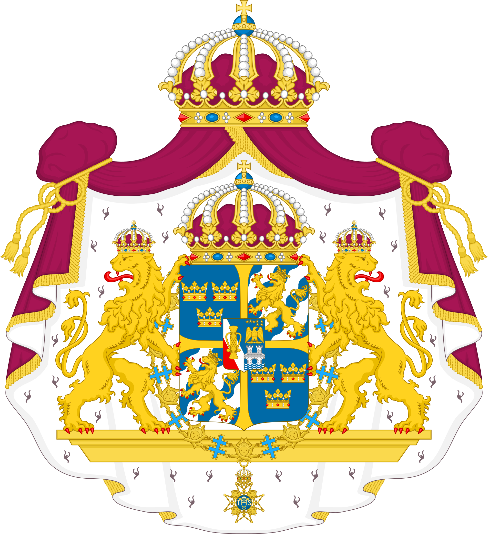 Coat Of Arms Of Sweden - Swedish Coat Of Arms (2000x2189)