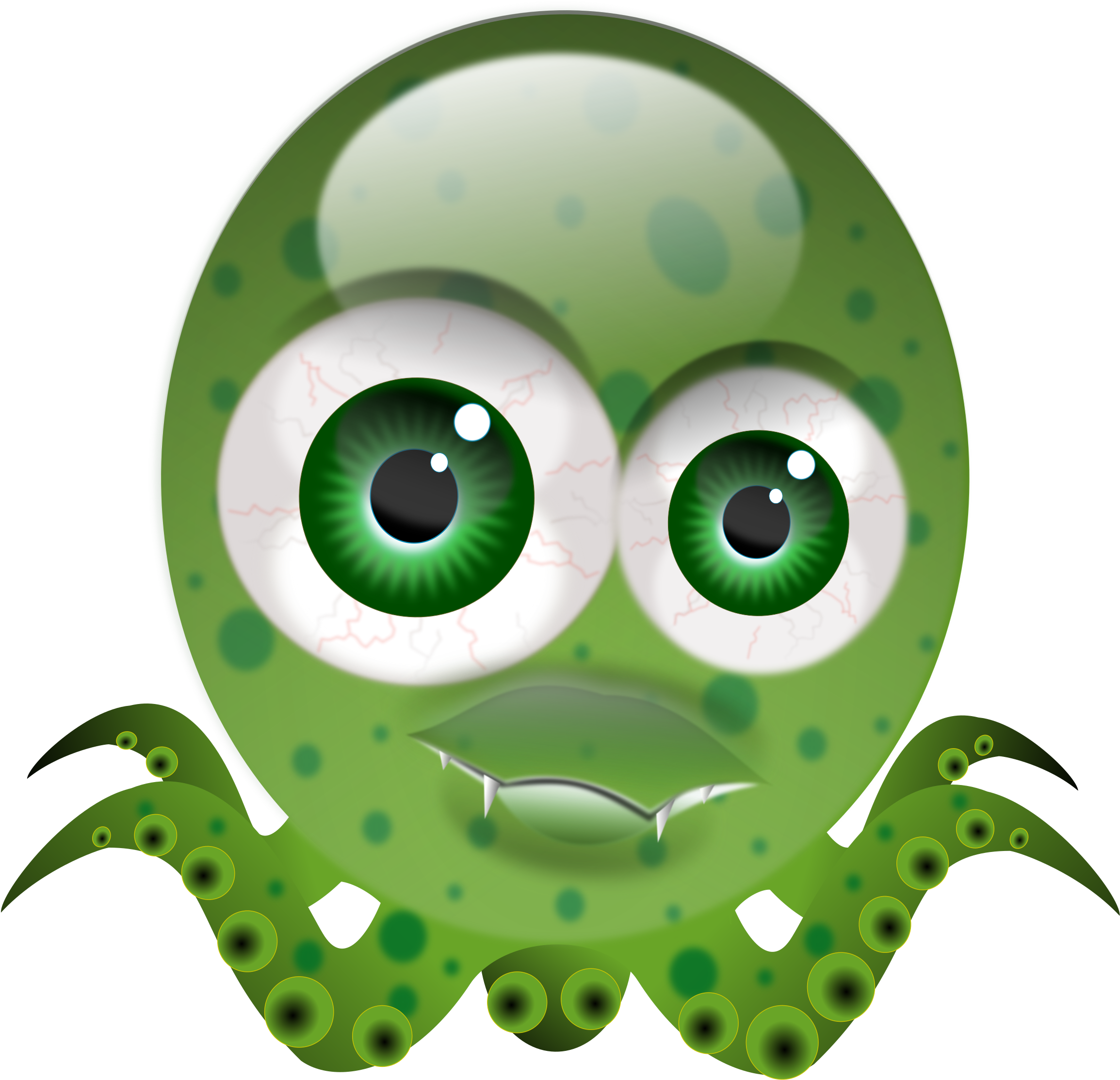 Clipart - Crazy Octopus - Crazy Octopus (2555x2555)