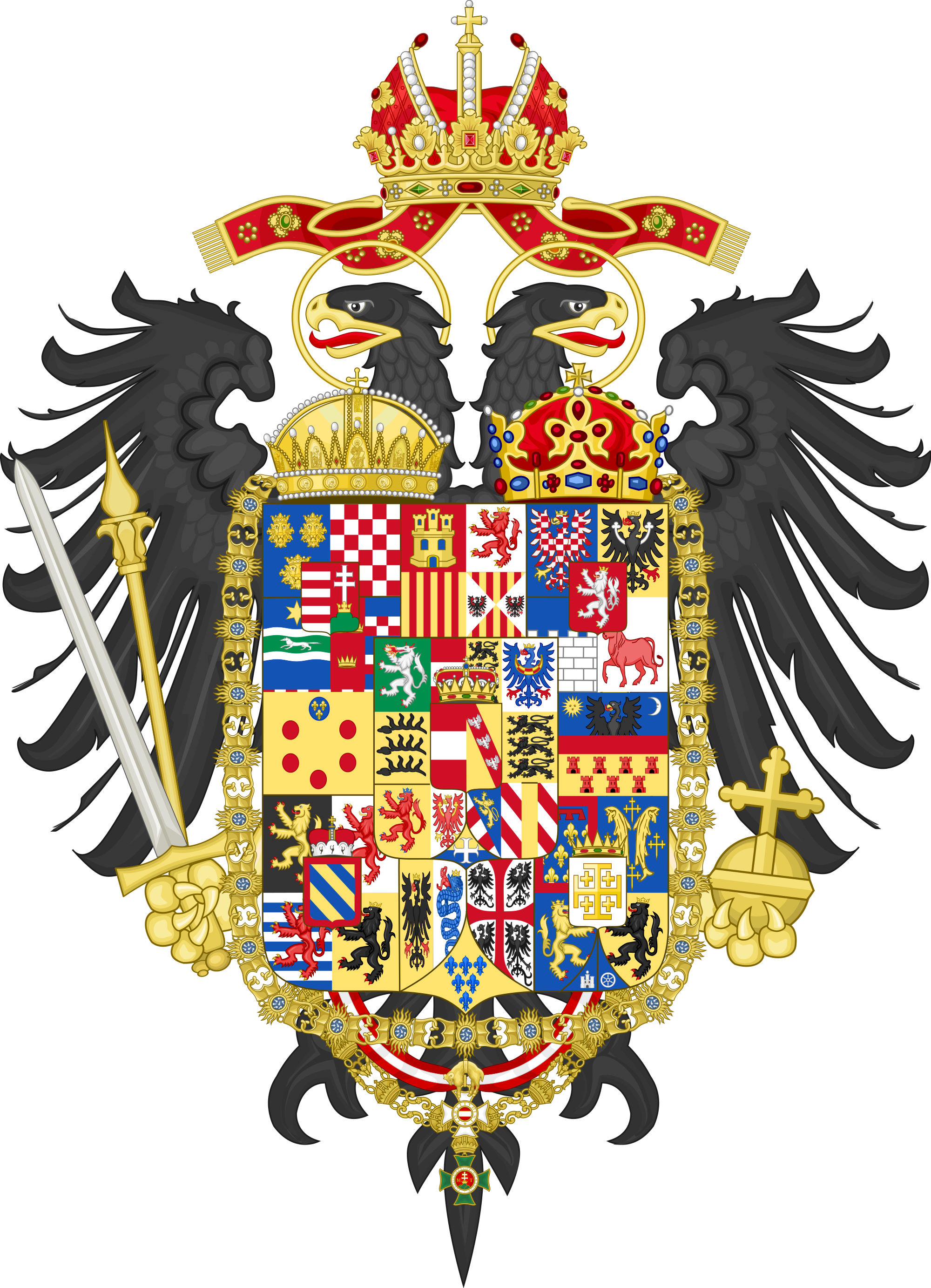 Greater Coat Of Arms Of Joseph Ii, Holy Roman Emperor - Von Habsburg Coat Of Arms (2000x2766)