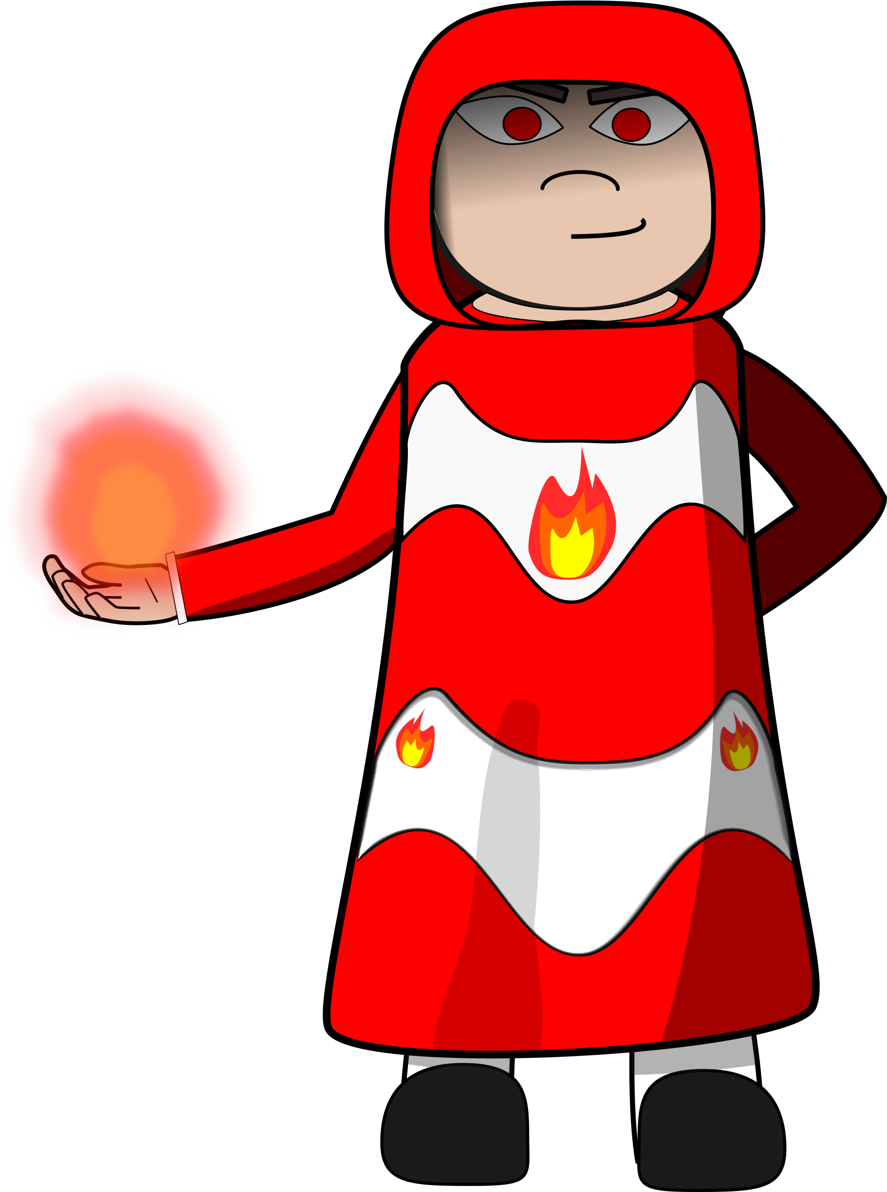 Fire Mage - Fantasy Paper Toy Characters Aqa (1786x2400)