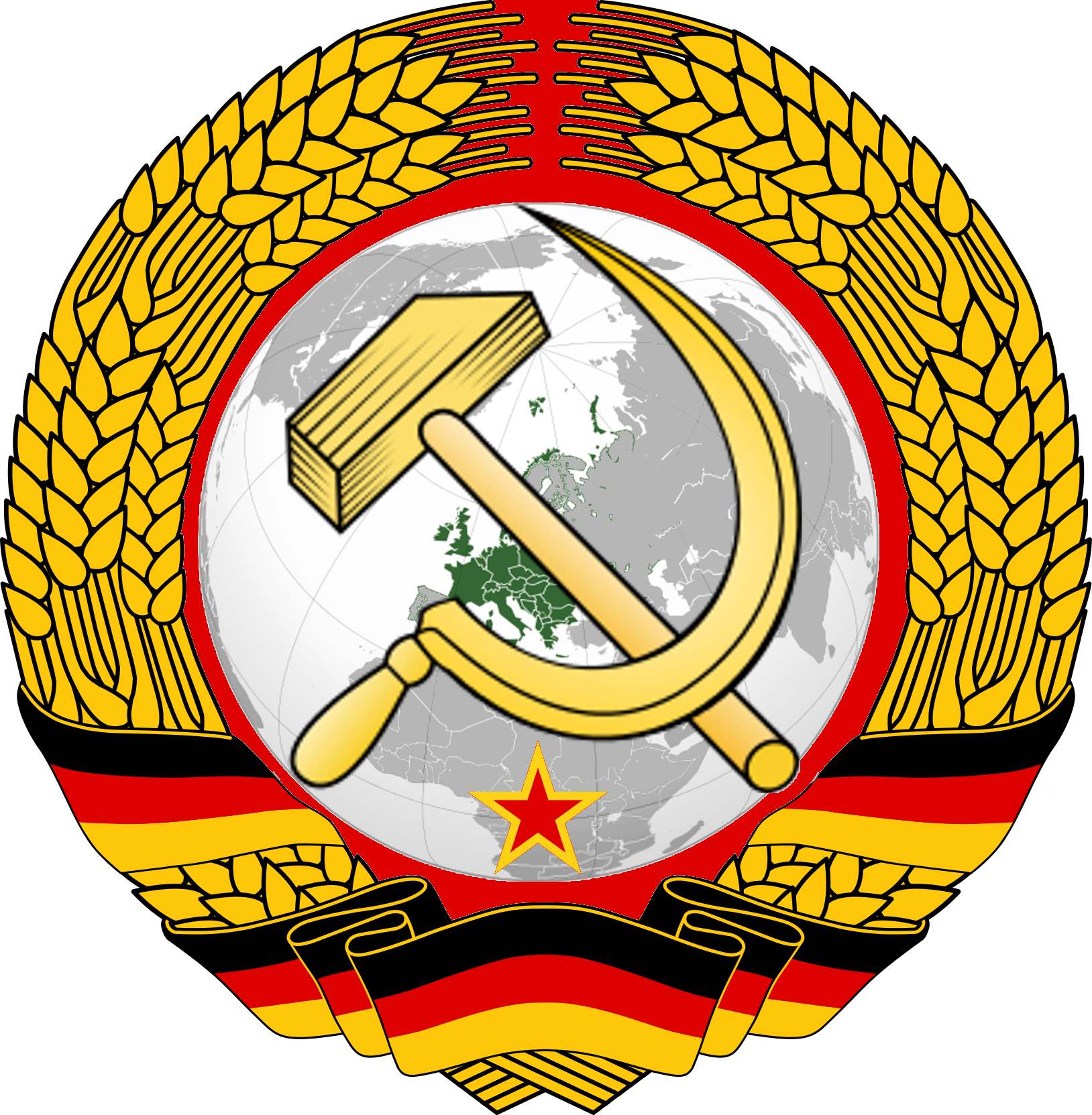 Value German Code Of Arms Image Coat The Great Republic - East Germany Logo (1628x1663)
