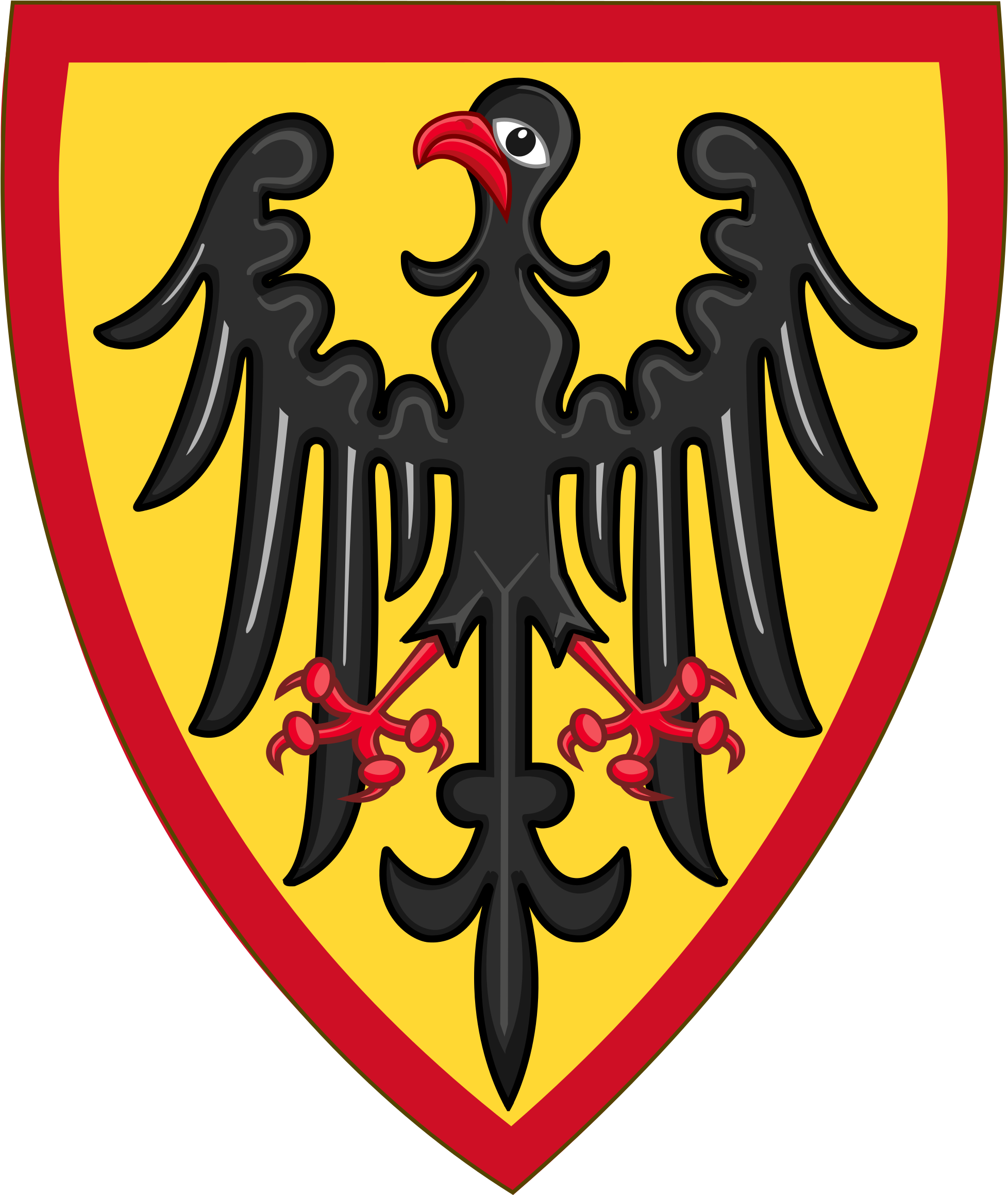 Or, An Eagle Displayed Sable Beaked And Membered Gules, - Holy Roman Empire Shield (2000x2383)