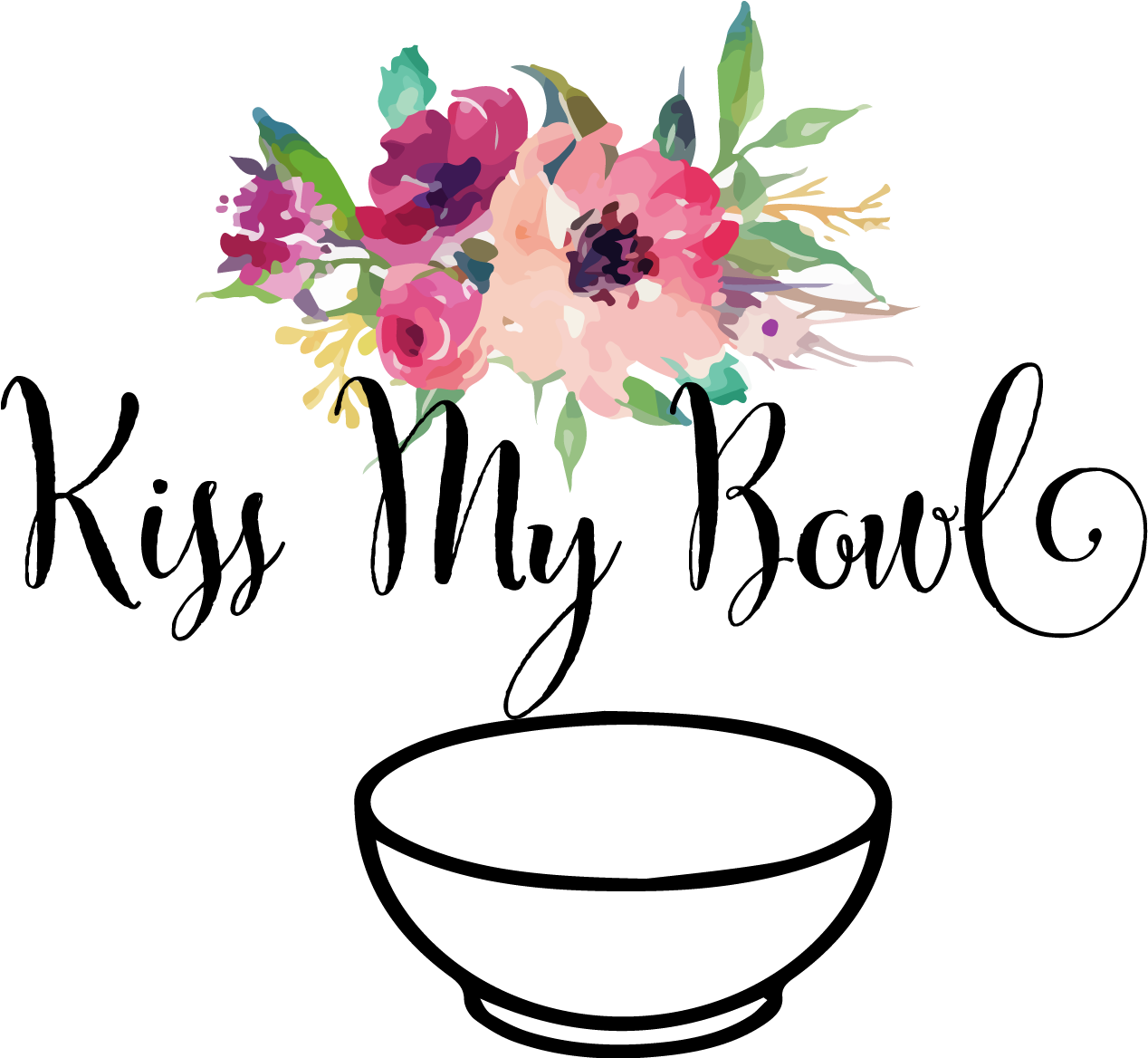 Kiss My Bowl - Watercolor Flowers Png (1279x1167)