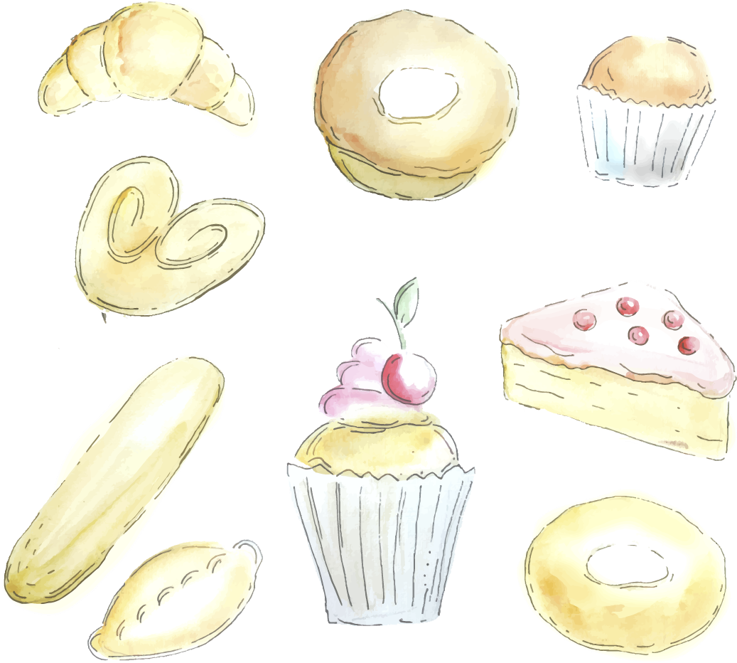 Doughnut Croissant Cupcake Cream Bun Bread - Doughnut Croissant Cupcake Cream Bun Bread (1200x1200)